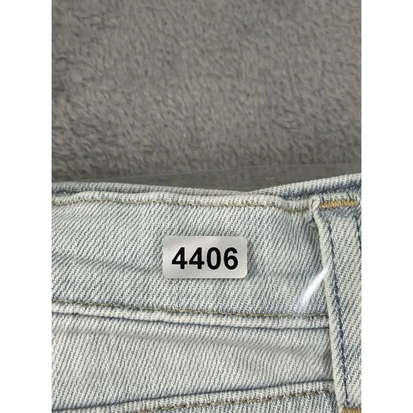 Uniqlo Jeans Womens 27 Blue Light Wash High Rise Straight Distressed Baggy - Picture 10 of 10